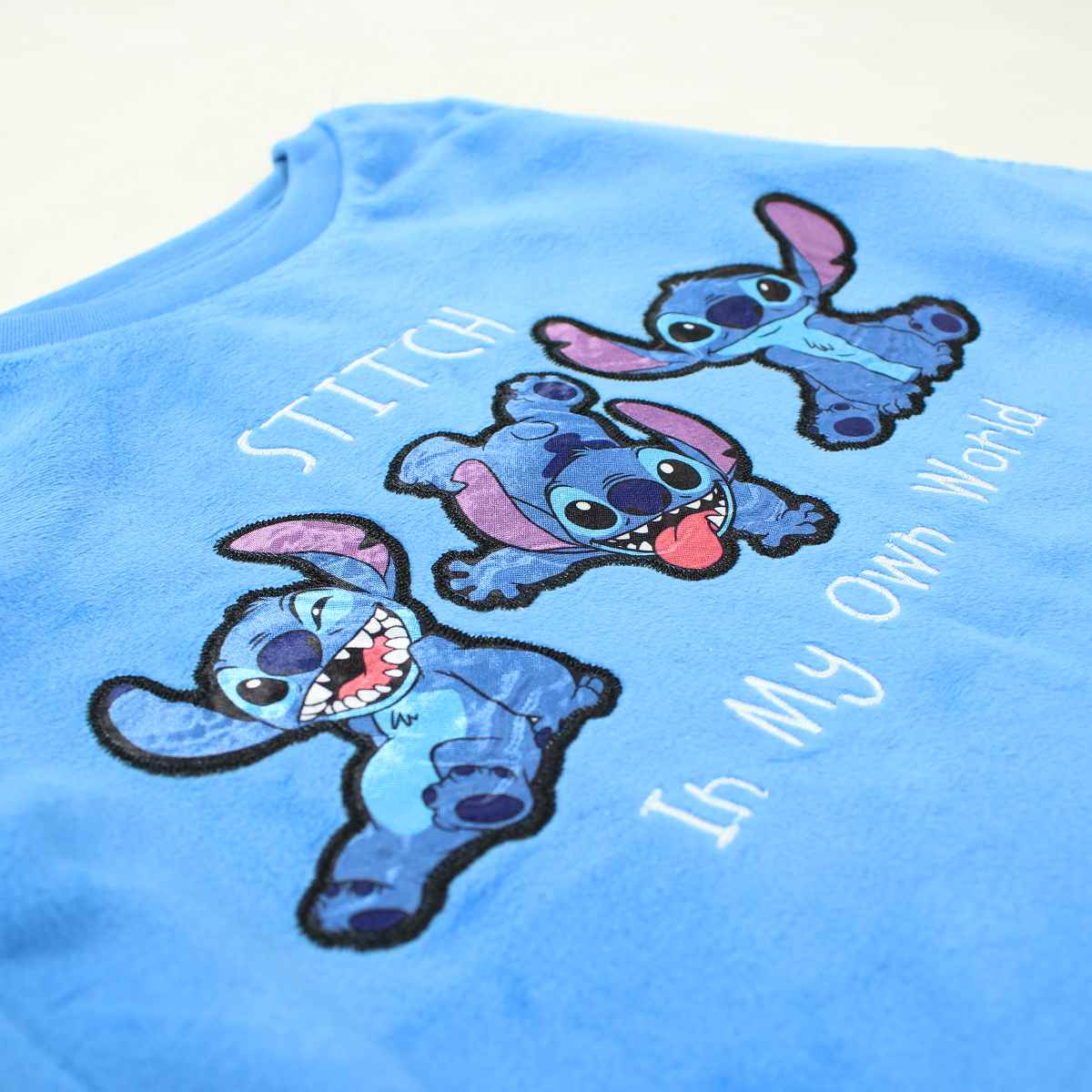 Disney Stitch Pyjama Enfant en Velours à Manches Longues Oeko-TEX