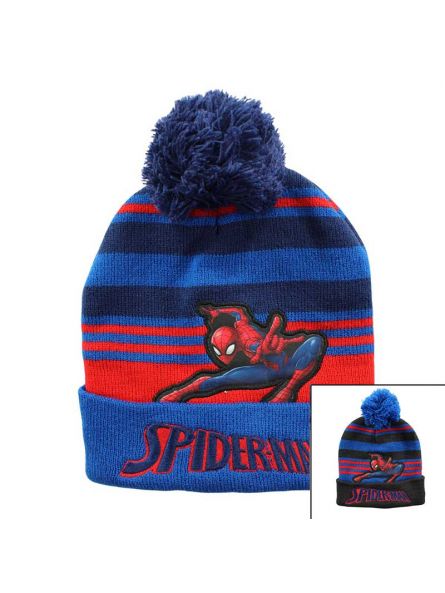 Gorro de Spiderman con pompón.