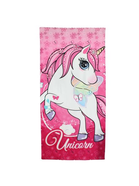 Serviette polyester unicorn.