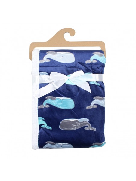 Plaid polaire baleine Tom Kids