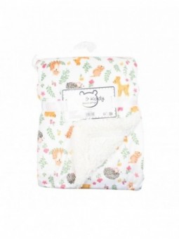 Plaid polaire animaux de la foret 2 Tom Kids