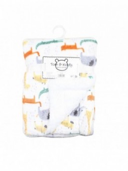 Plaid polaire animaux de la savane 1 Tom Kids