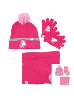 Einhorn-Mädchen-Snood-Handschuhe-Mütze