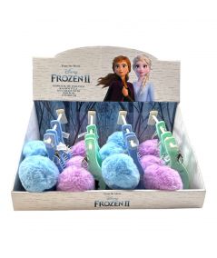 Frozen brush key ring display with pompom