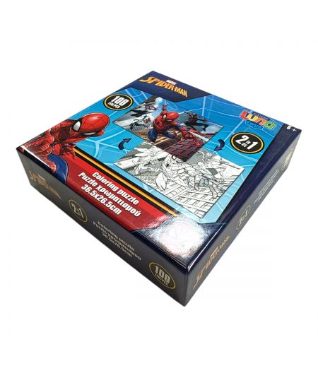 Spiderman 100-piece coloring puzzle