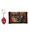 Conjunto de cartera y llavero de Spiderman