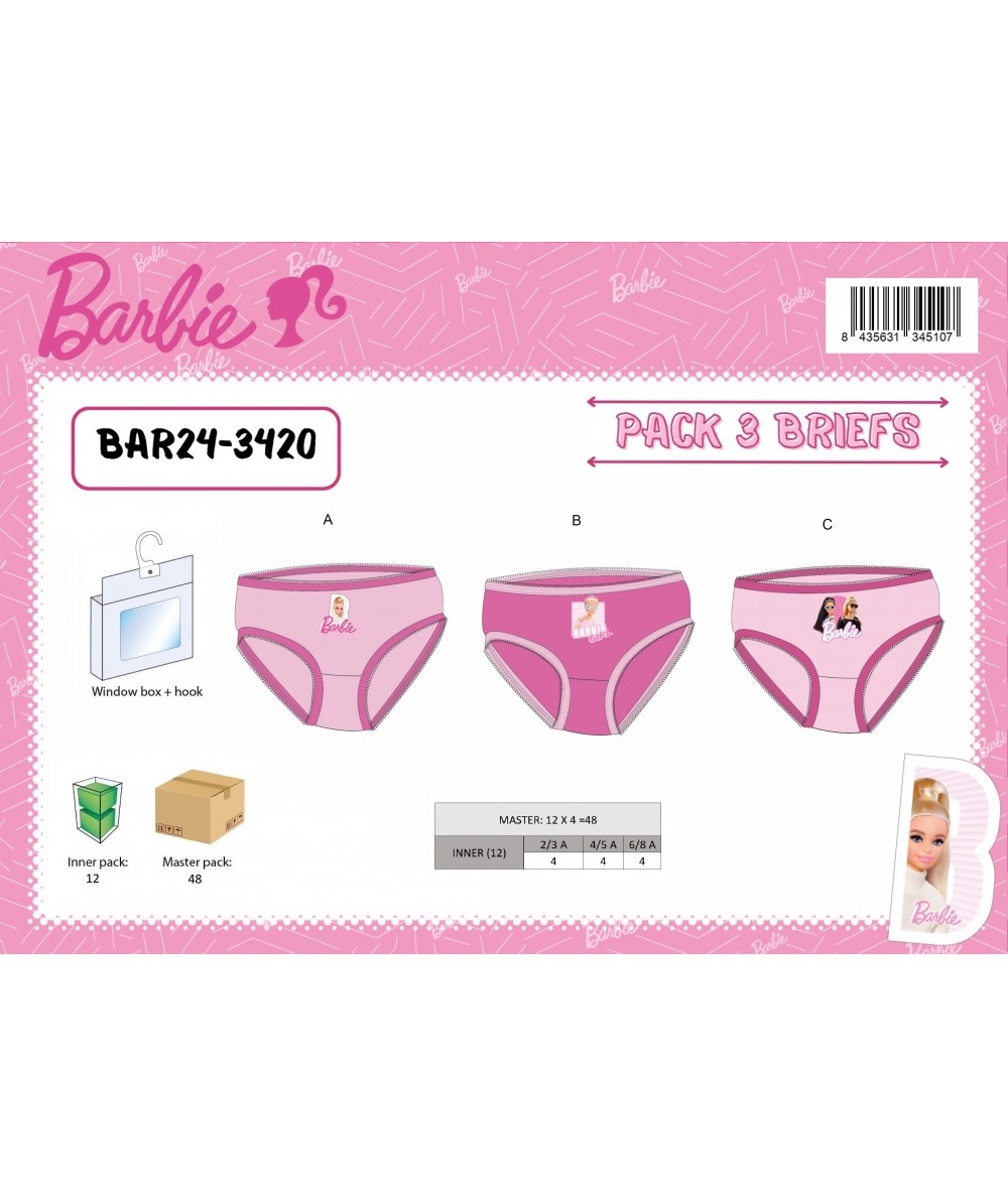 Lot de 3 slips Barbie