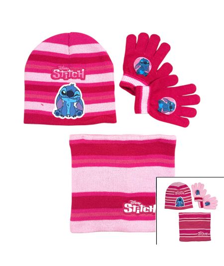 Cappello Guanti Snood Bambina Lilo & Stitch