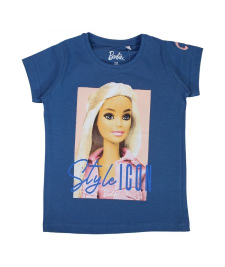 Kurzärmeliges T-Shirt für Mädchen mit Barbie-Motiv