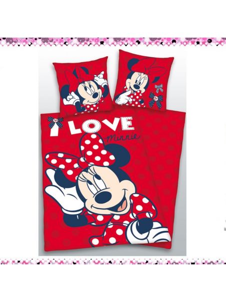 Housse de couette + taie d'oreiller Minnie