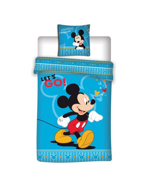 Housse de couette + taie d'oreiller Mickey